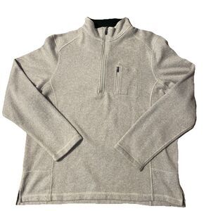 Woolrich Sweater Mens XXL Beige Long Sleeve‎ Pullover 1/4 Zip Sweatshirt